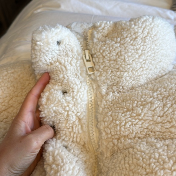 Zara faux shearling quilted anorak 1255/826 XS teddy Sherpa winter jacket coat - Picture 10 of 13